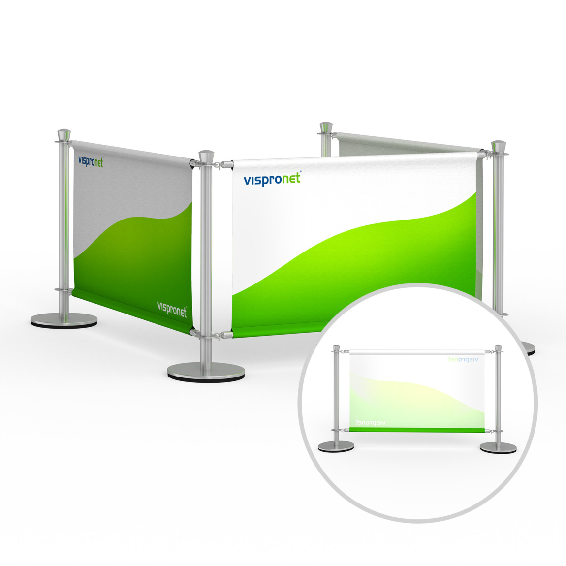 Bannière de café, disposition en U, imprimée recto, verso en transparence