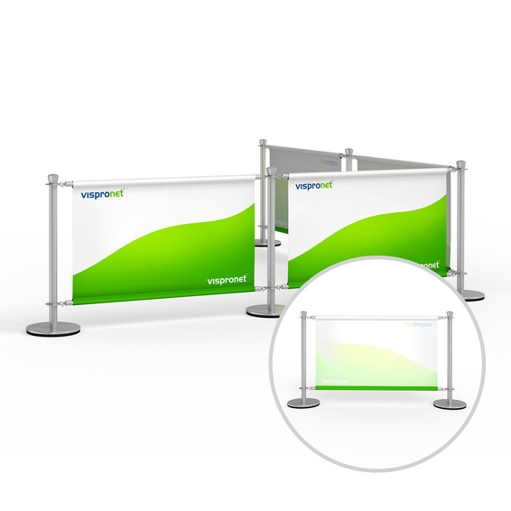 Bannière de café, disposition en L, imprimée recto, verso en transparence