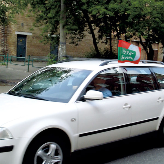 Drapeau de voiture - publicité pour livreurs & prestataires de services