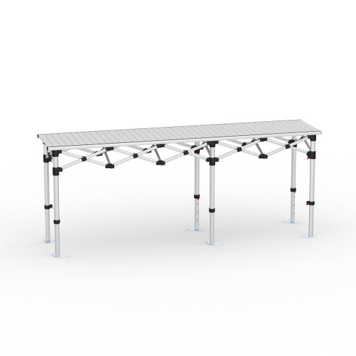 Table pliante en aluminium, 250 x 55 cm