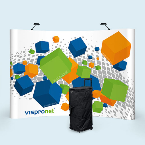 Pop Up Magnet avec éclairage et valise en tissu à roulettes