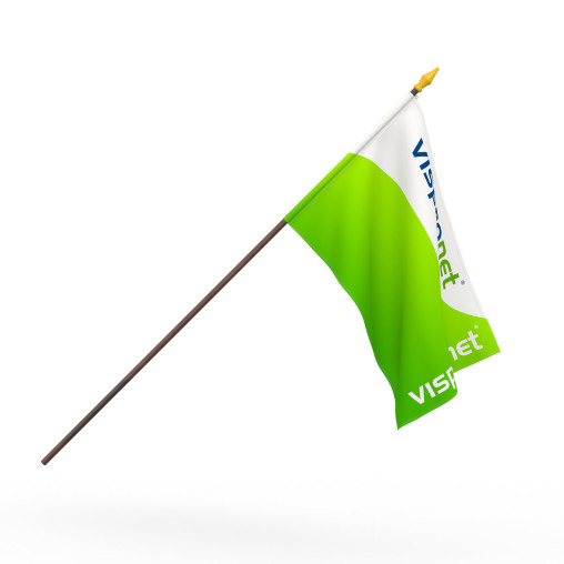 Drapeau porteur au format paysage, une couche avec ourlet ajouré en tissu pour drapeau