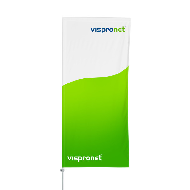 Drapeau sans/ avec mât Economy, fourreau imprimé