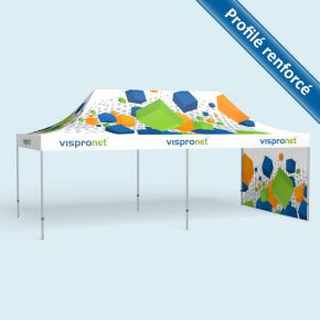Tente pliante Premium 4 x 8 m, imprimée - 1 cloison