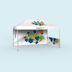 Tente pliable Basic 3 x 4,5 m, imprimée - 2 cloisons