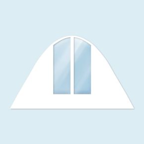 Cloison blanche pour tente étoile, avec fenêtres arquées, étroites 