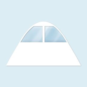 Cloison blanche avec fenêtres trapèze pour tente étoile