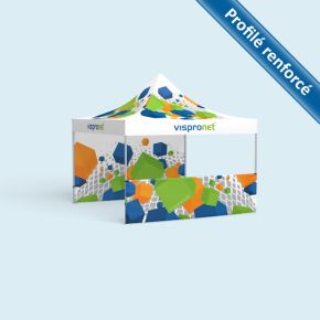 Tente pliante Premium 4 x 4 m, imprimée - 2 cloisons
