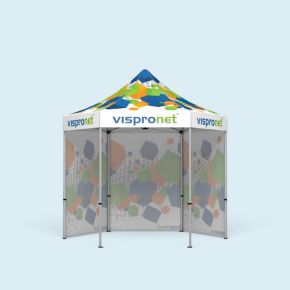 Tente pliable Select Hexagon 3 m - 3 cloisons, imprimée