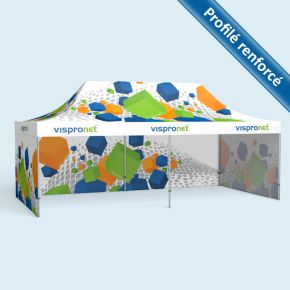 Tente pliable Premium 4 x 8 m, imprimée - 3 cloisons