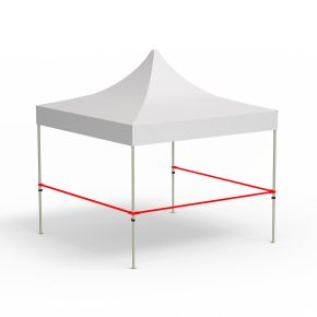 3 barres transversales pour cloisons à mi-hauteur, variante d'angle (3m | 3m | 3m)
