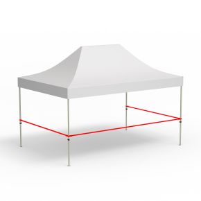 3 barres transversales pour cloisons mi-hauteur, variante d'angle (3 m | 4,5 m | 3 m)