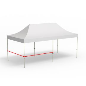 2 barres transversales pour cloisons à mi-hauteur, variante d'angle (3 m | 3 m)