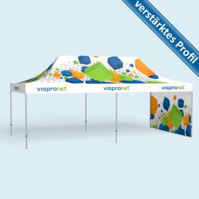 Tente pliable Premium 3 x 6 m, 1 cloison, avec impression