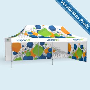 Tente pliable Premium 3 x 6 m, 2 cloisons, avec impression