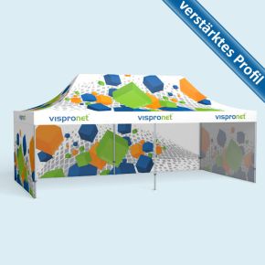 Tente pliable Premium 3 x 6 m, 3 cloisons, avec impression