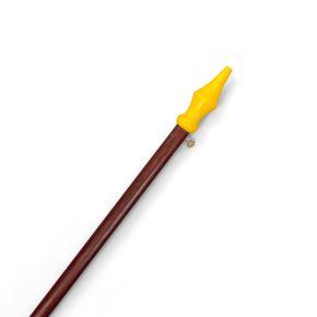 Hampe de drapeau, bois sombre, longueur 250 cm, à pointe jaune et œillet laiton