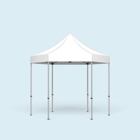 Pavillon pliable Select Hexagon 3 m, toit & volant blanc - sans cloisons de tente