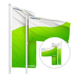 Drapeau double face, format portrait & paysage