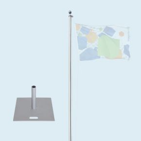 Mât de drapeau Economy avec platine 55 x 55 cm / 19,7 kg