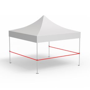 3 barres transversales pour cloisons mi-hauteur – variante d'angle (4m&nbsp;|&nbsp;4m&nbsp;|&nbsp;4m)