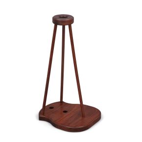 Socle porte-drapeau, bois foncé, simple