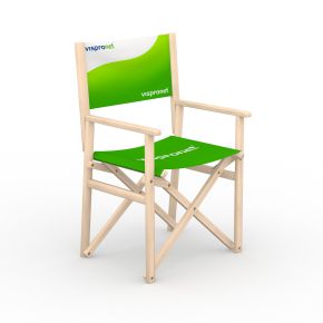 Fauteuil réalisateur en bois - dossier imprimé sur une face