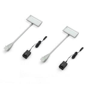 Spot LED alu pour mur d'affichage Pop Up scratch, argent, lot de 2