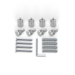 Entretoise murale - acier inox ø 10 mm / 15 mm pour perçages de ø 7 mm, par 4 pièces