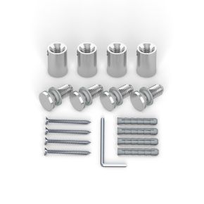 Entretoise murale - acier inox ø 13 mm / 20 mm pour perforation de ø 10 mm, par 4 pièces