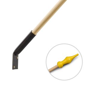 Set : support mural avec bâton en bois à pointe jaune, 60 cm