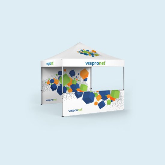 Tente pliable Basic 3 x 3 m, imprimée - 2 cloisons