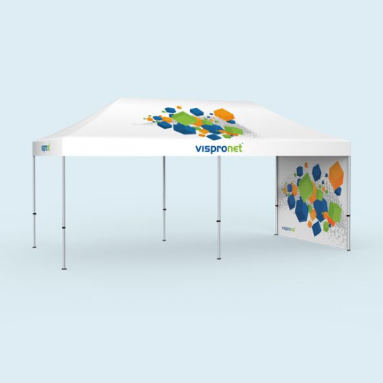 Tente pliable Basic 3 x 6 m - imprimée, 1 cloison