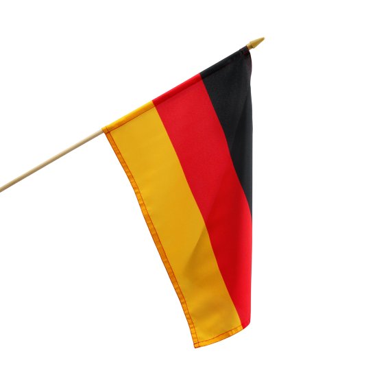 Petit drapeau Allemagne, complet avec bâton, set de 3
