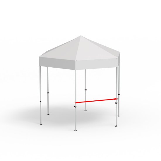 Barre transversale pour cloison mi-hauteur, longueur 1,5 m 