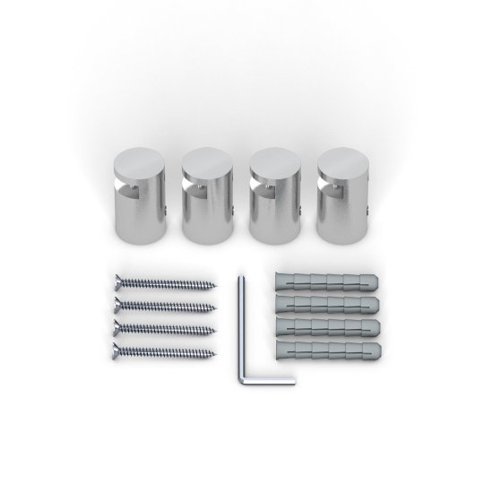 Entretoise fendue acier inox ø 15 mm/25 mm, ép. plaque 2-5mm, lot de 4