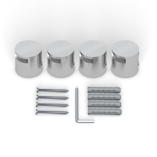 Entretoise fendue acier inox ø 25 mm/25 mm, ép. plaque 2-5 mm, lot de 4