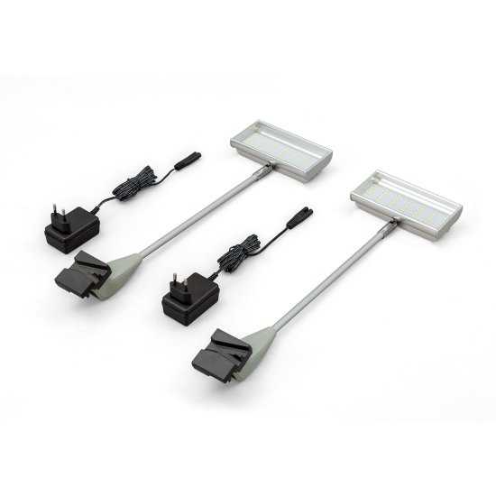 Spot à LED alu pour Pop Up magnétique, argent, lot de 2