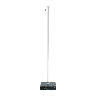 Socle de drapeau de table chromé avec pied en marbre, hauteur 45 cm