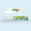 Pavillon pliable Select, exemple avec 2 cloisons mi-hauteur