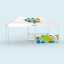 Pavillon pliable Select, exemple avec 3 cloisons mi-hauteur 