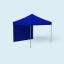 Tente pliable Basic 3 x 3 m, ici avec 1 paroi pleine, bleu