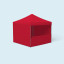 Tente pliante Premium 3 x 3 m, 3 cloisons pleines et 1 mi-hauteur, rouge