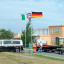 Mât de drapeau Economy avec drapeaux en format paysage