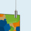 Panneau composite aluminium, doré avec suspension à pince et filin d'acier