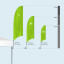 Comparaison des tailles de Bowflag® Basic avec fixation Bowflag® verticale