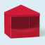 Tente pliable Compact 3 x 3 m avec cloisons de tente, couleur rouge