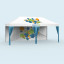 Tente pliable Select 3 x 6 m : 1 cloison + 3 rideaux de pavillon - bleu ciel