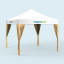 Pavillon pliant Select 3 x 3 m, complété de 4 rideaux couleur sable