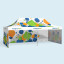 Tente pliable, impression personnalisée du toit et des 3 cloisons pleines